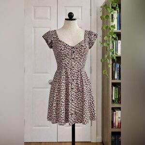 Kimchi Blue Pink and Black Floral Mini Dress